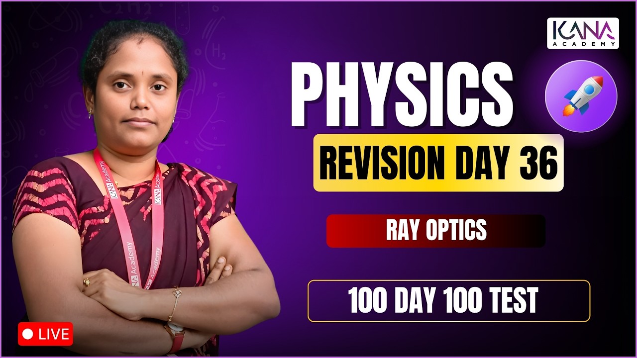 NEET 100 Day 100 Test Revision Class Day 36 - Physics 180/180 #rayoptics