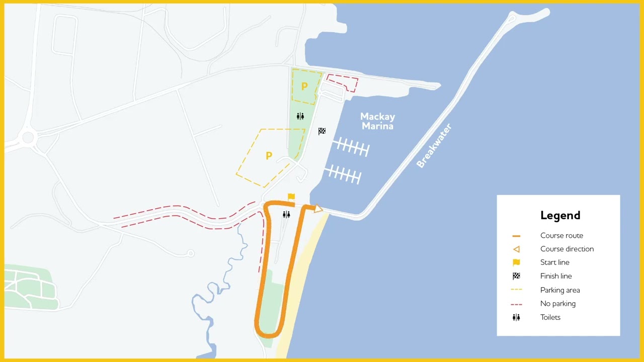 BMA Mackay Marina Run - 3km Kids Race Course Map 2026