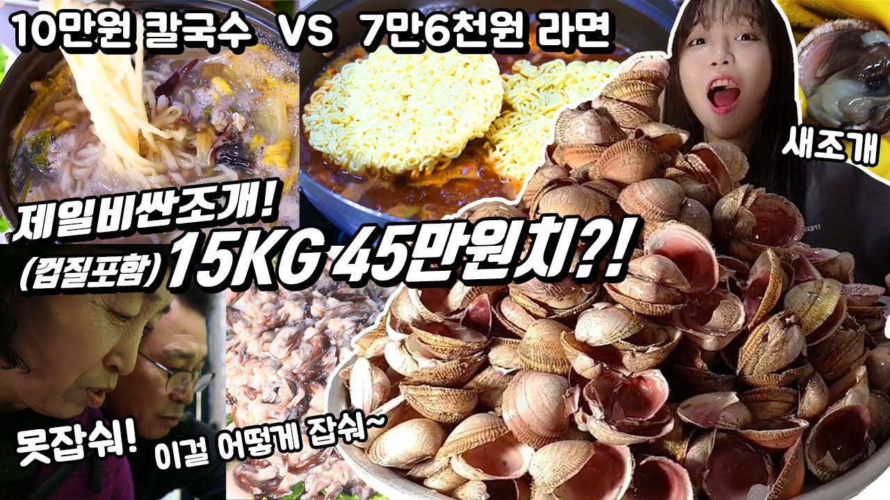 키로당 7만5천원 새조개?! 200개 정도만 먹어봤습니다. 못먹는다던 사장님 화들짝.. Korean mukbang eating show
