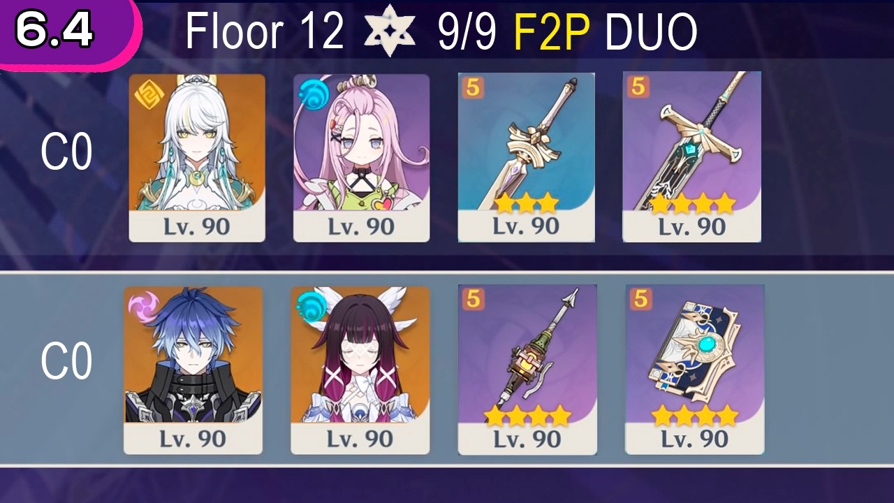 [DUO] C0 Flins + C0 Columbina & C0 Zibai + C6 Aino New Spiral Abyss 6.4 Genshin Impact