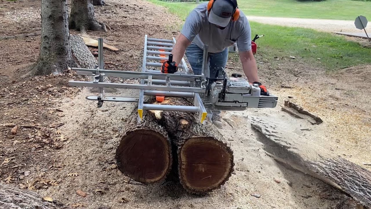 Chainsaw Milling Black Walnut Crotch Slabs for Showstopping Future Woodworking Projects