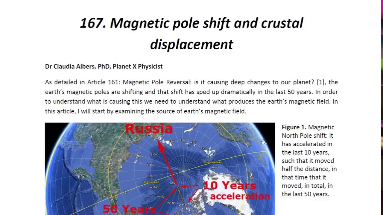 PHYSICIST REPORT 167 MAGNETIC POLE SHIFT AND CRUSTAL DISPLACEMENT