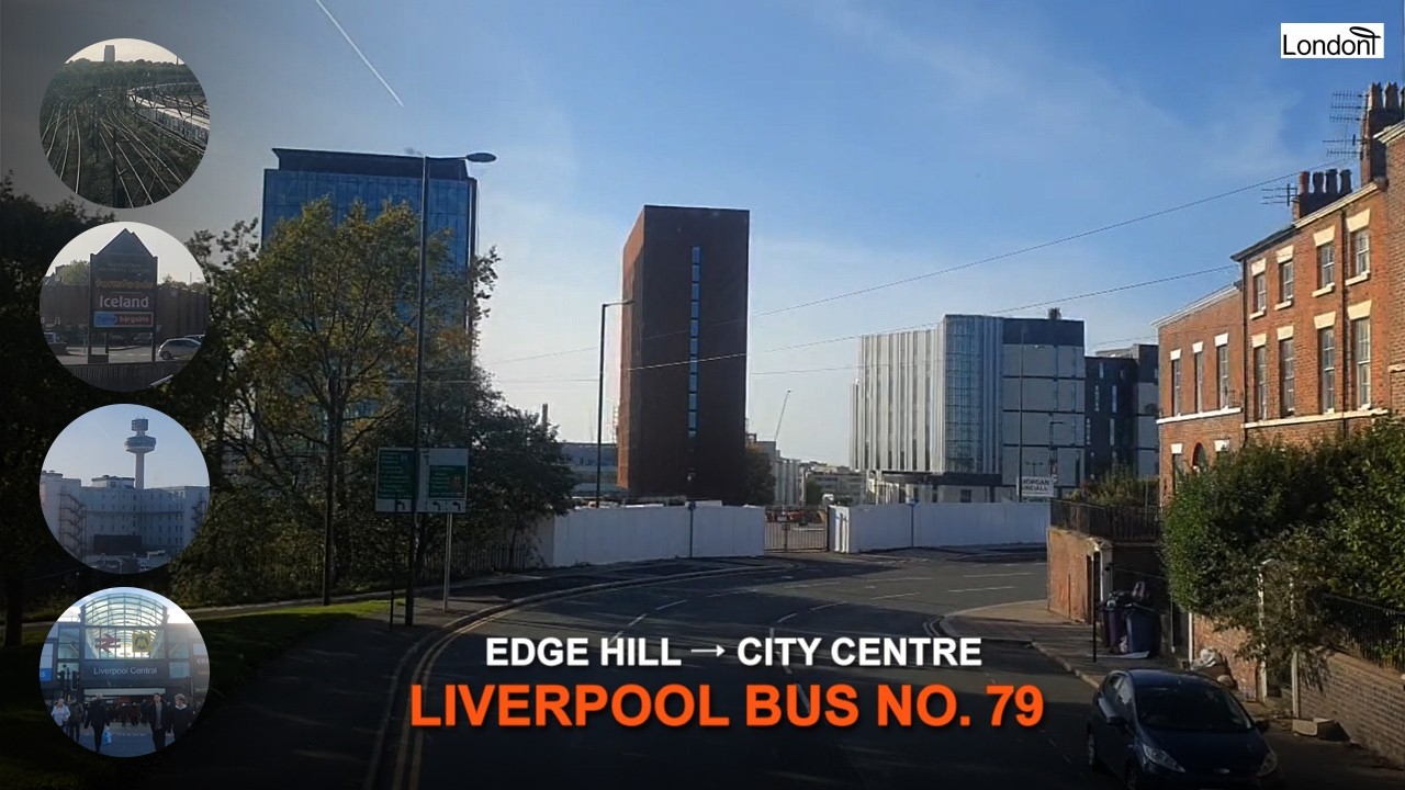 Road tour... Edge Hill area to City centre (number 79 bus route) in Liverpool, England