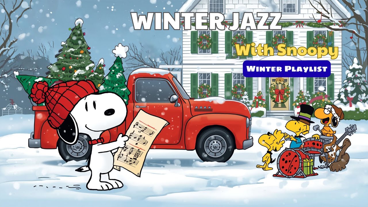 Winter Jazz with Snoopy ❄️ Chill Jazz Music for Study, Focus & Cozy Snowy Days