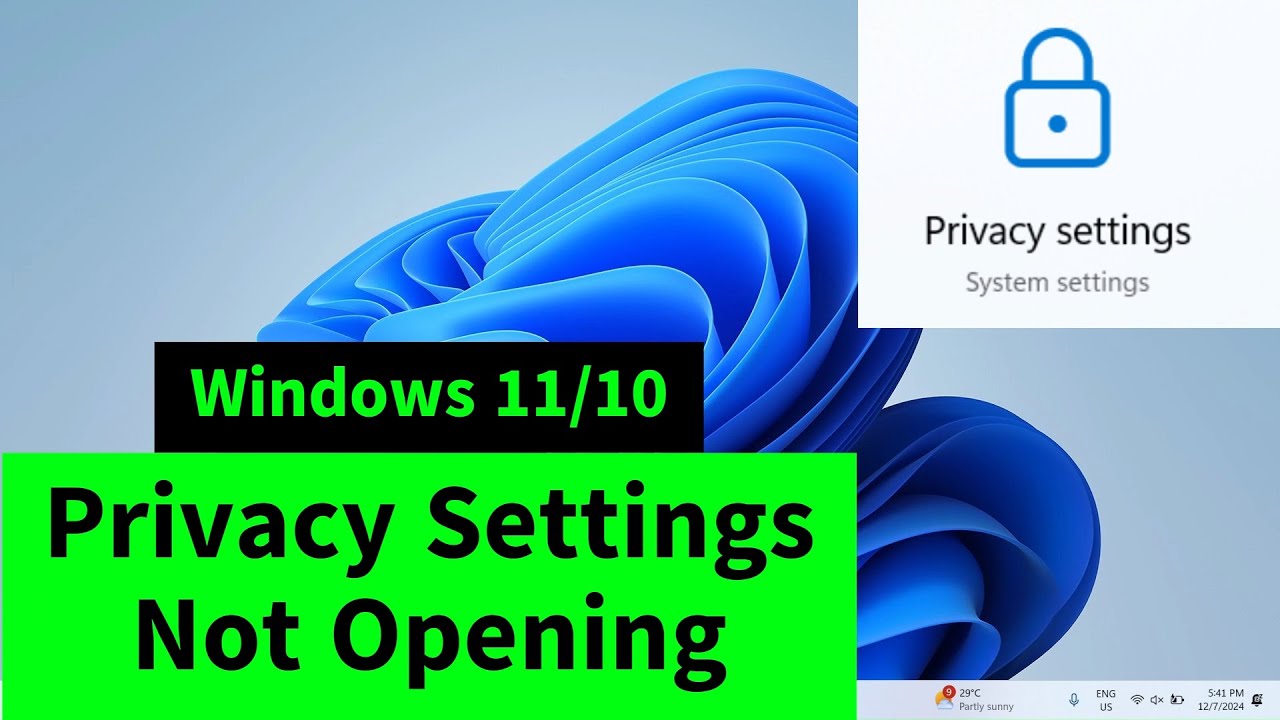 Unable to Open Privacy and Security Settings | Can't Turn on Camera/Location/Microphone | How to FIX