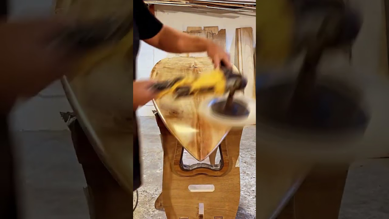 Polishing #surfboard #woodworking #satisfying