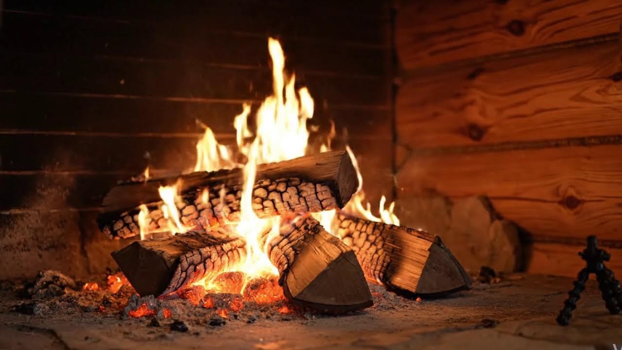 Live Soft Fireplace Side View | ASMR for Relaxation