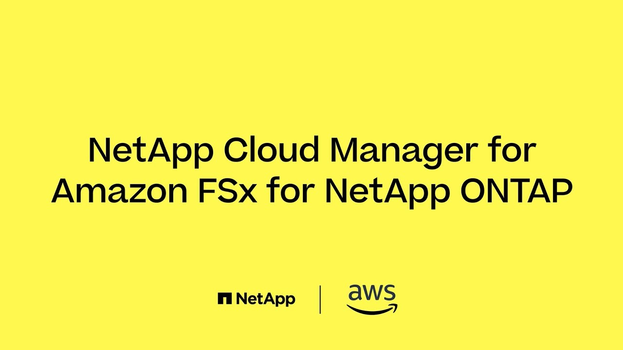 NetApp Cloud Manager for Amazon FSx for NetApp ONTAP