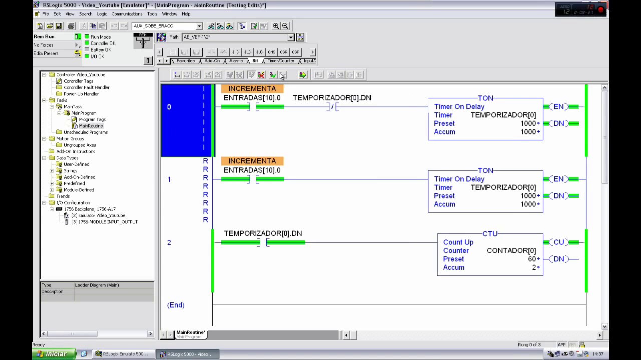 Como usar contadores Rslogix 5000