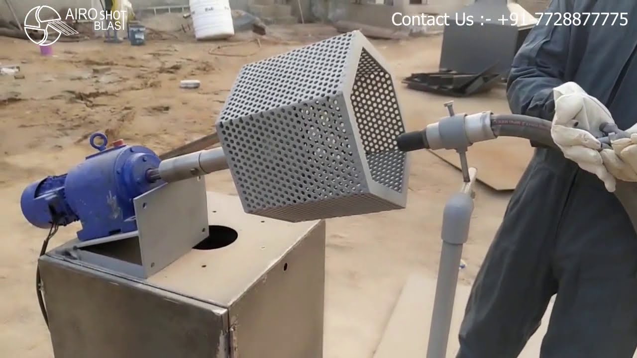 AUTOMATIC BLASTING MACHINE | TUMBLER SHOT BLASTING MACHINE | TUMBLE BASKET SAND BLASTING MACHINE