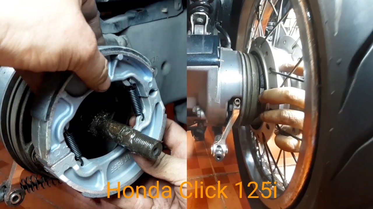 เปลี่ยนผ้าเบรคหลัง Honda Click 125i