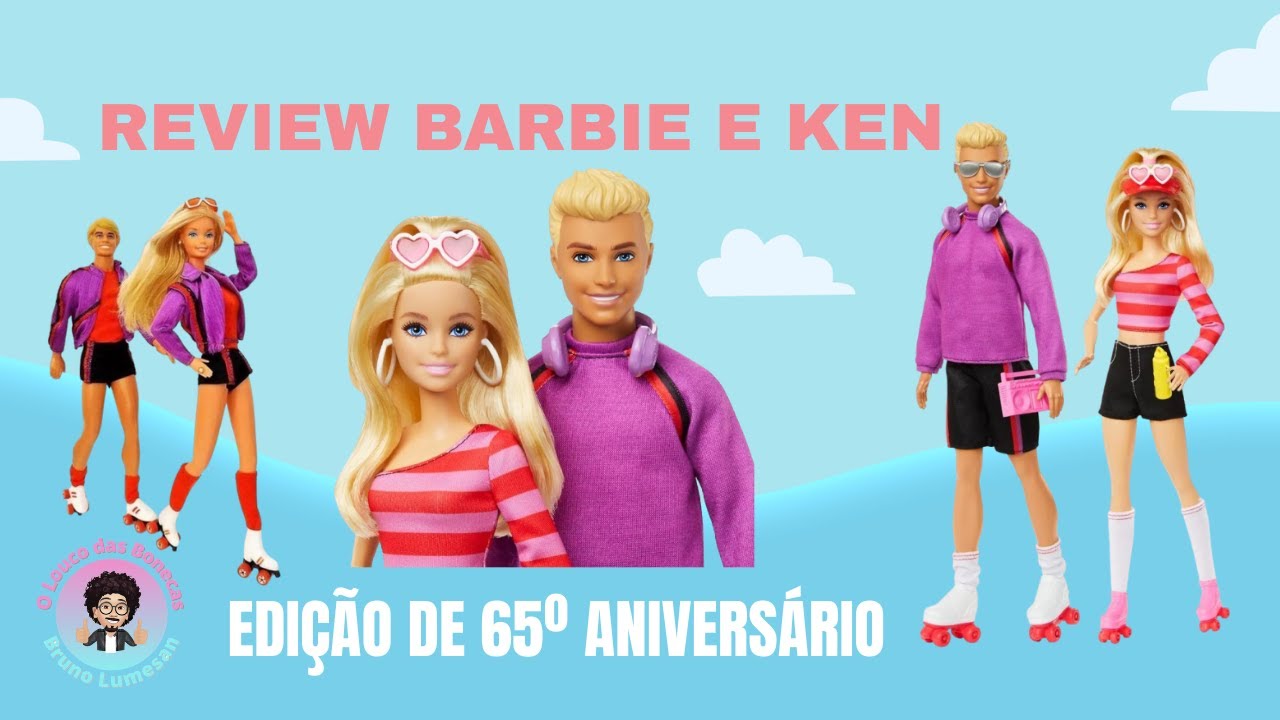 REVIEW BARBIE E KEN PATINADORES EDIÇÃO DE ANIVERSÁRIO DE 65 ANOS! VAMOS PATINAR COM ELES?