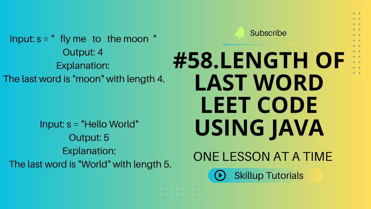 #58 Length Of Last Word | LeetCode | Java
