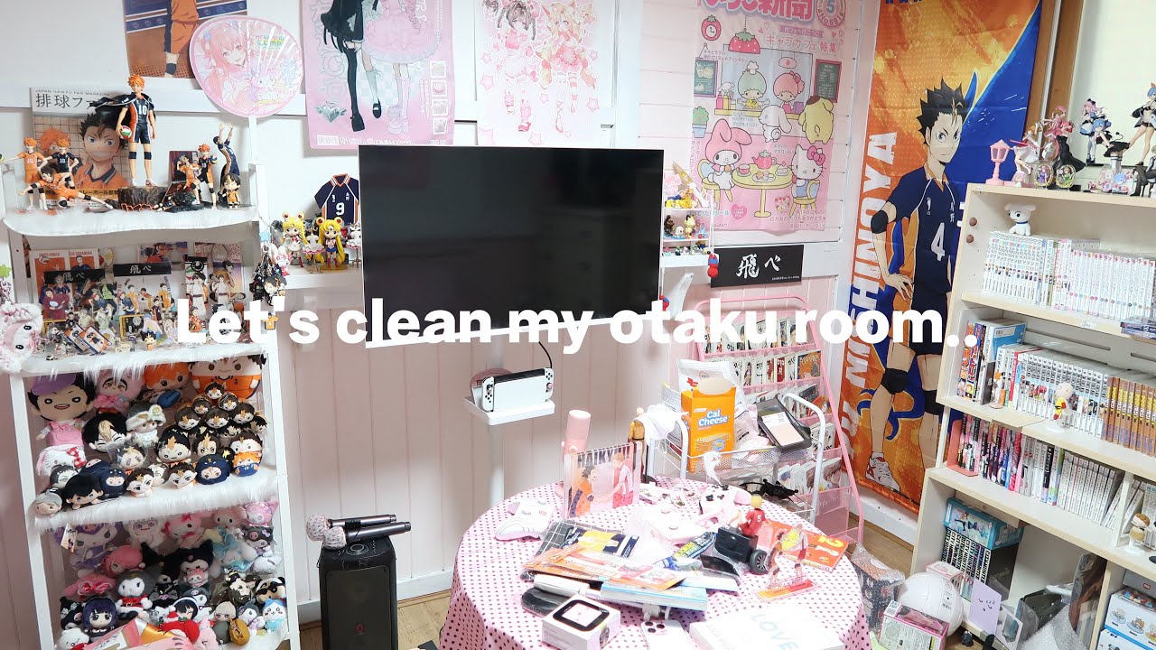 Let's CLEAN AND DECORATE MY OTAKU ROOM together!!🏐🪽