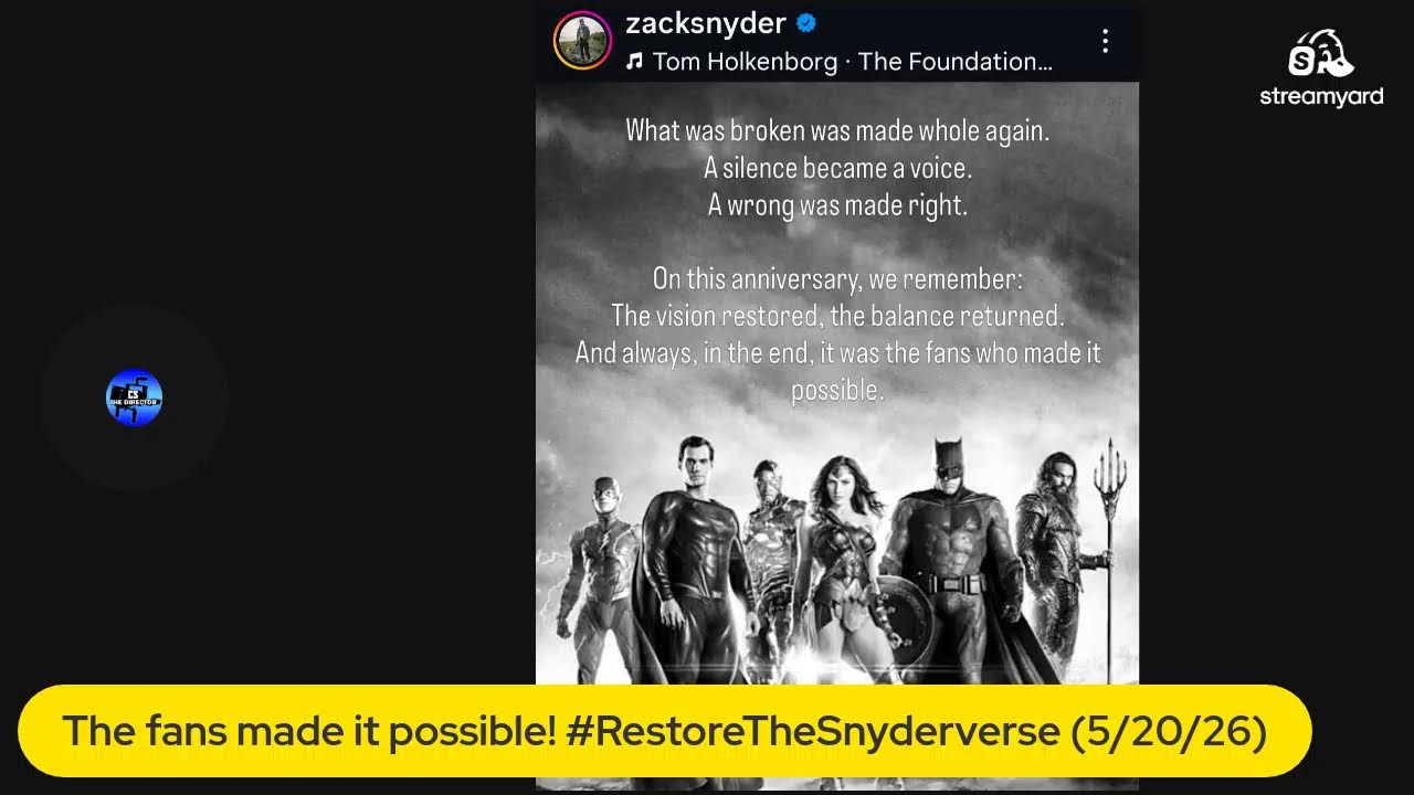 Это сделали фанаты! #RestoreTheSnyderverse (20.05.26)