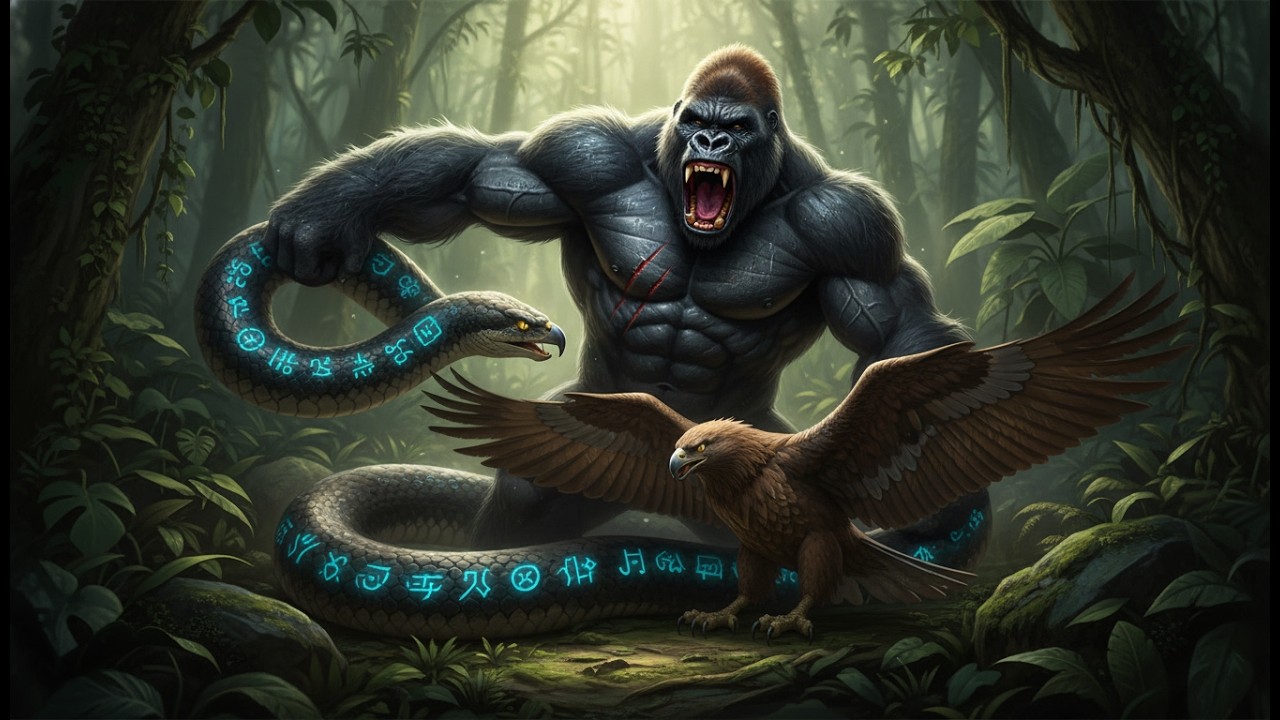 king kong vs python kong fights a giant python to protect the eagle