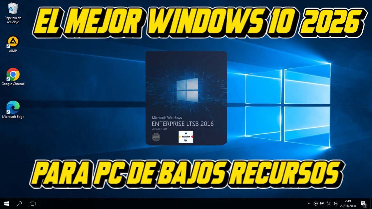✅Review del mejor Windows 10 2026 LTSB 1607 para en PC de Bajos Recursos