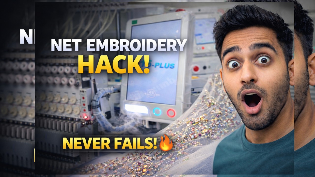 Net Par Heavy Embroidery? Ye Hack Har Baar Kaam Karta Hai 😱 | Fusing Sheet Trick #embroiderymachine