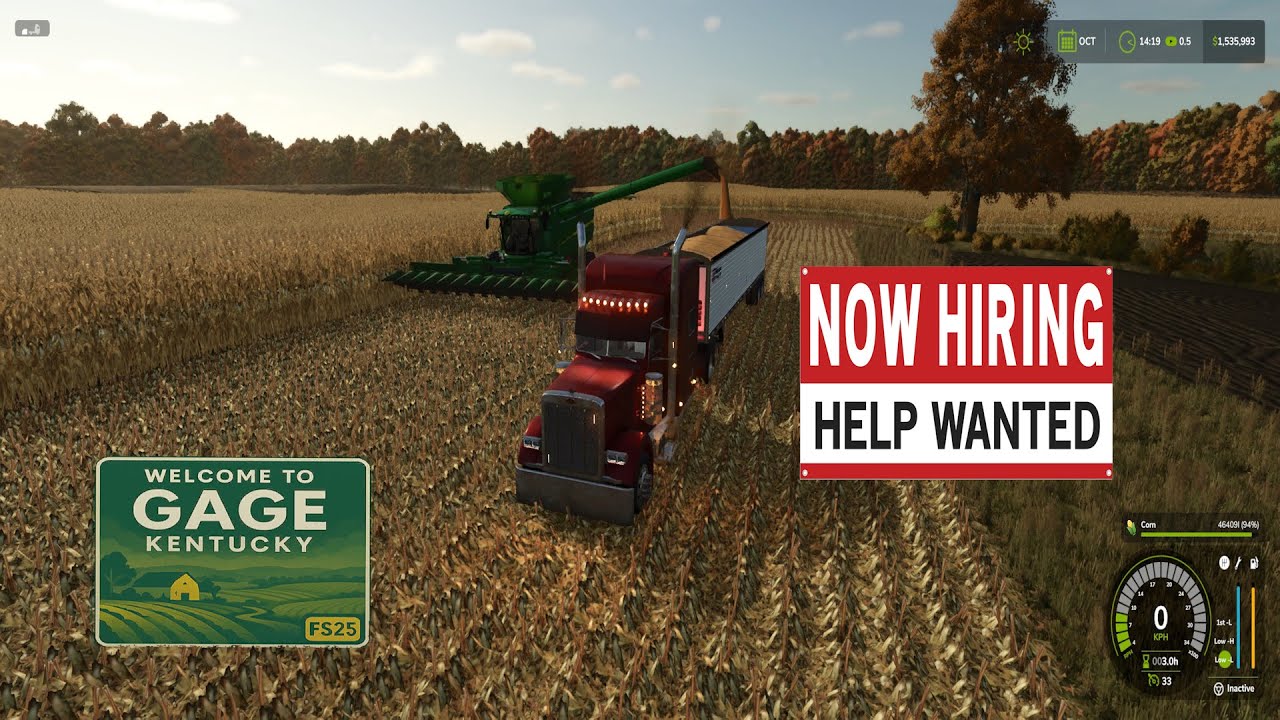 🔴Farming simulator 25 in my dedicated server Gage Kentucky x4 Map​​  Multi streaming  🟢 on kick 🟢 🔴