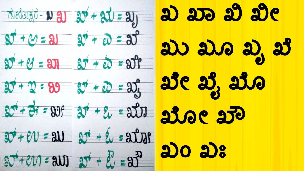 Kannada Gunitakshara Kha | Kannada Kagunita Kha |  ಕನ್ನಡ ಕಾಗುಣಿತ ಖ ಖಾ ಖಿ | Kagunita in kannada full