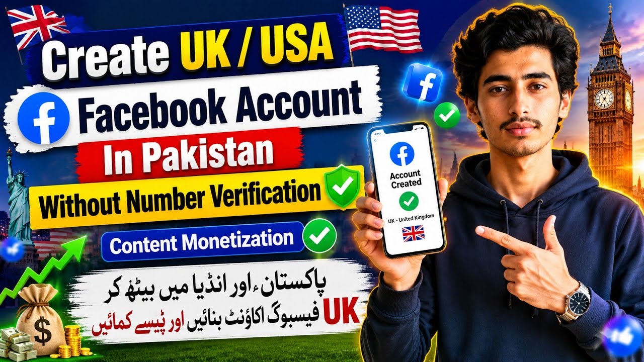 Create Unlimited Uk Usa Facebook Accounts In Pakistan - Facebook Uk Account In Pc