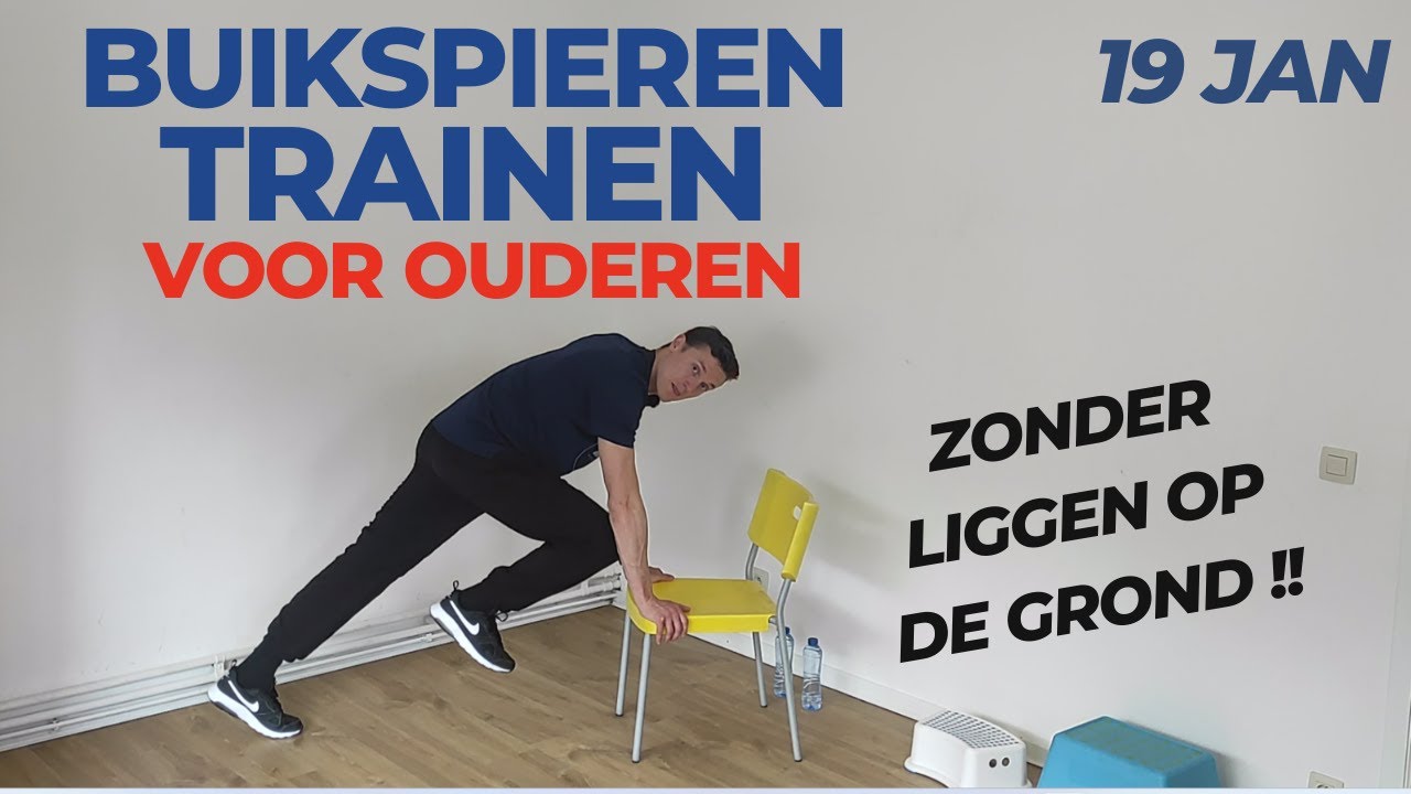 10 MIN BUIKSPIEREN trainen voor OUDEREN (zonder te gaan liggen op de grond!)