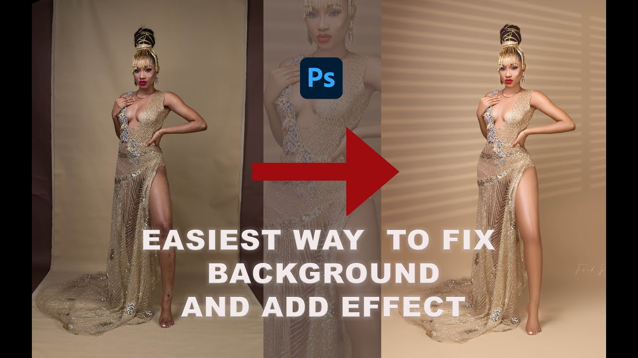 EASIEST WAY HOW TO FIX STUDIO BACKGROUND & ADD EFFECT IN PHOTOSHOP