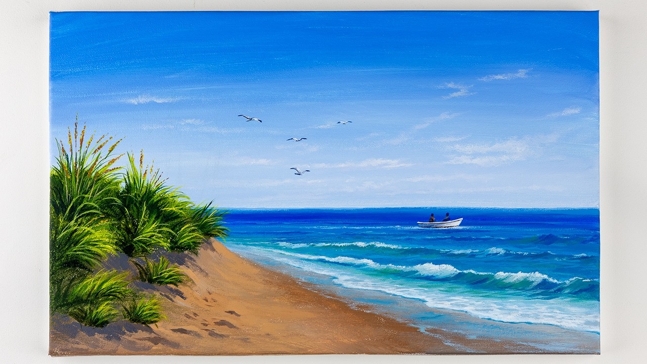 Seascape Acrylic Painting / Easy Painting for Beginners