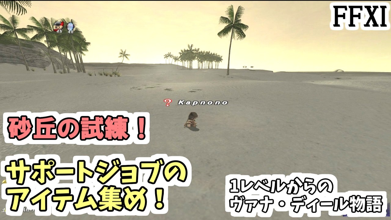 【FF11】砂丘の試練！サポートジョブのアイテム集め！１レベルからのヴァナ・ディール生活#5
