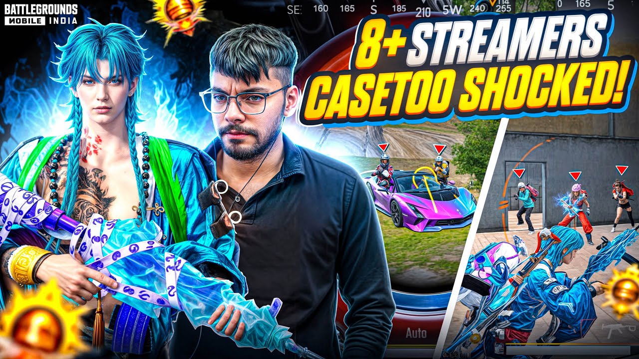 @casetooop & [8+ STREAMERS CRAZY REACTION‼️]1V4 By IPAX OP🔥Streamers Called ME H@cker On Live🤯| BGMI