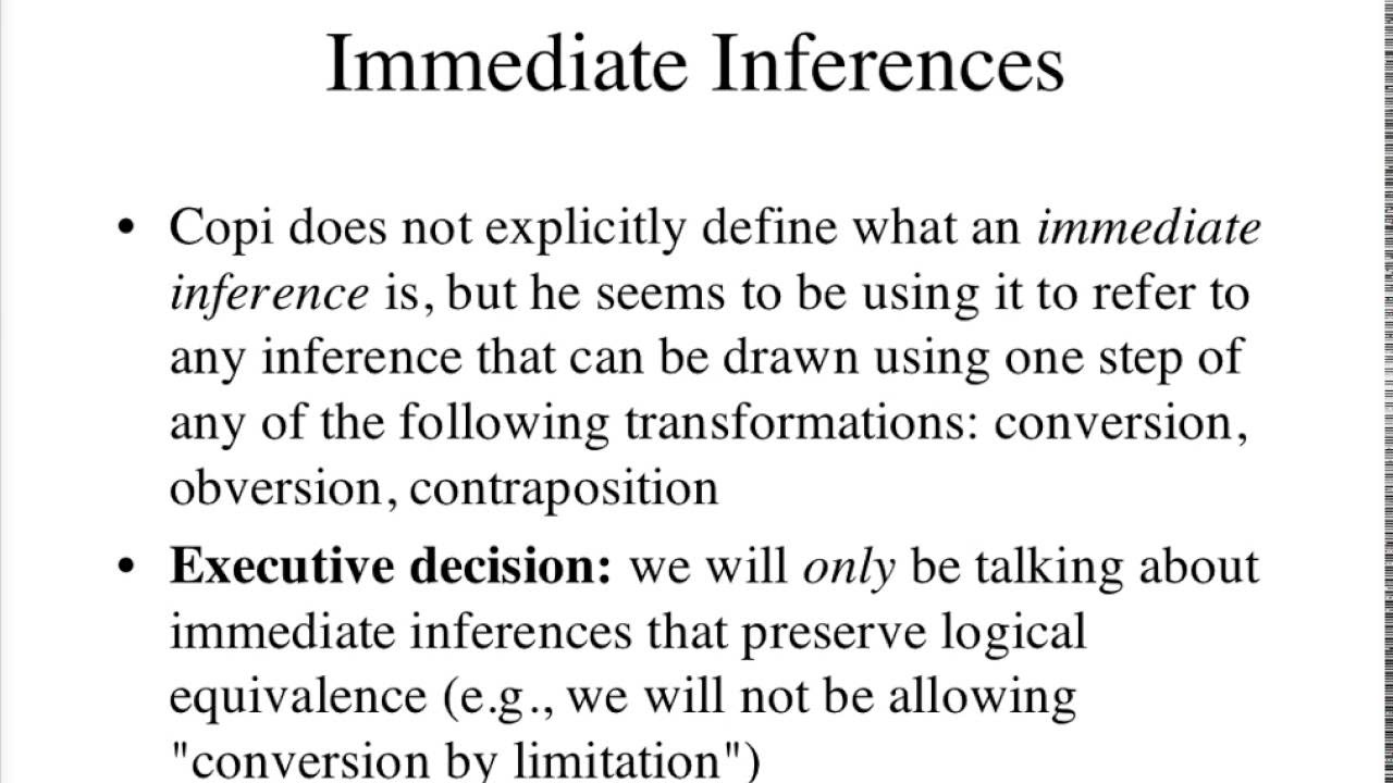 Immediate Inferences