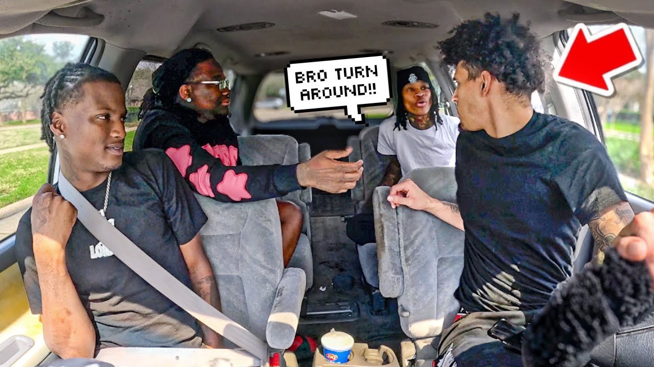Driving 100MPH While Looking Back At The Same Time With The Gang In The Car..