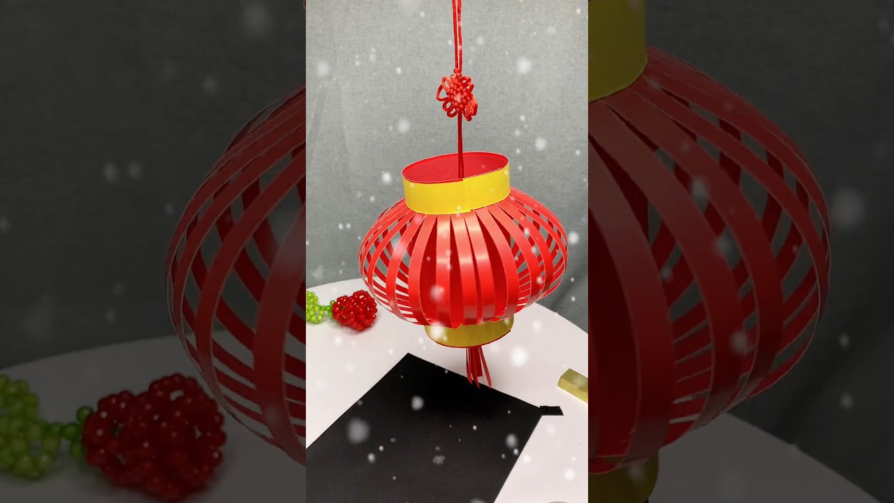 How to make a red lantern #viral #handmade #shorts #shortsfeed