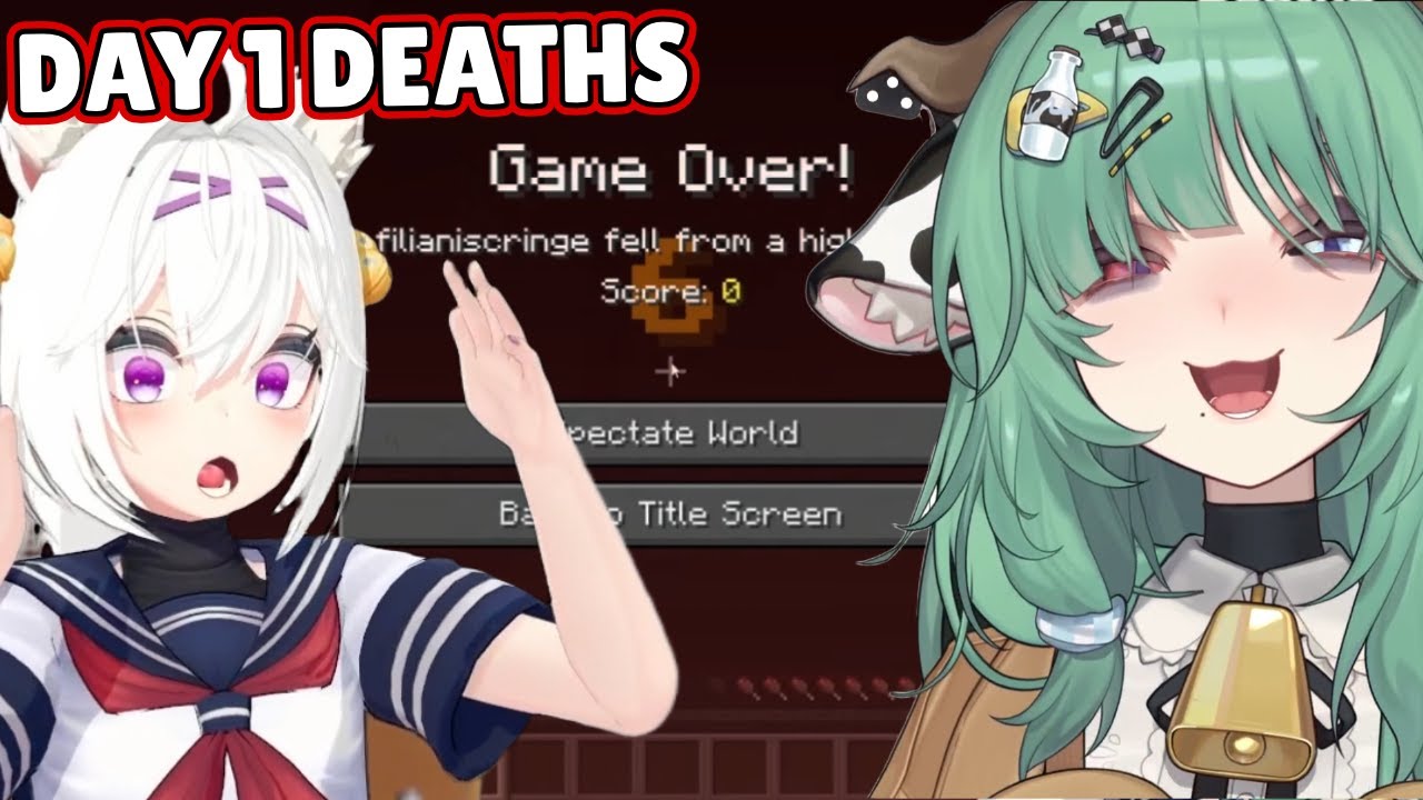 Filian & Crelly React to Day 1 Minecraft Deaths