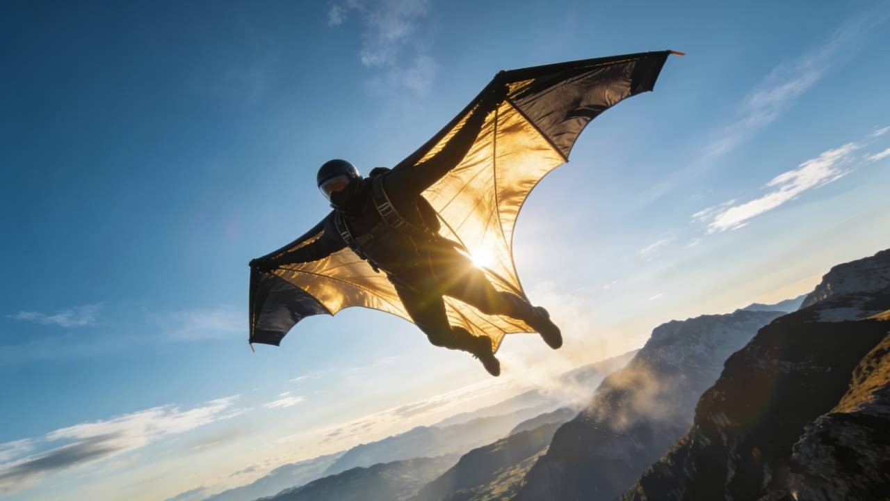 Break gravity, 2 mins of freedom  Zhang Shupeng breaks wing suit record