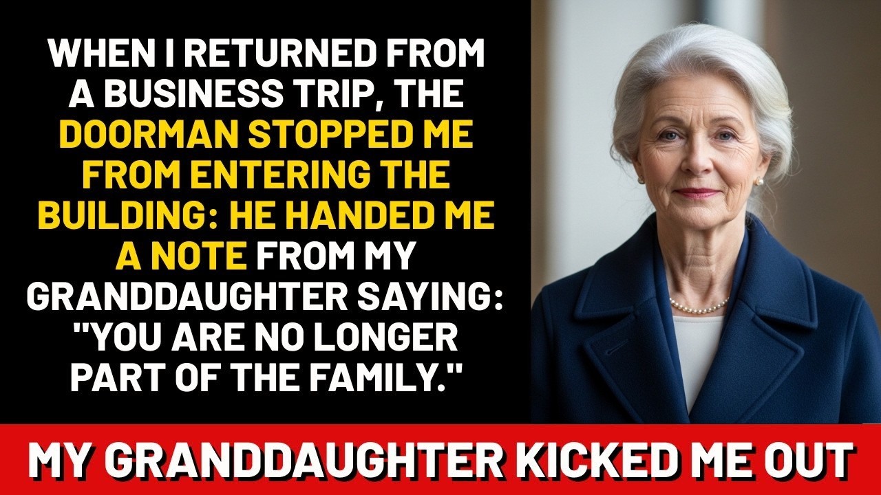 When I returned from a business trip, the doorman stopped me from entering the building: He handed..
