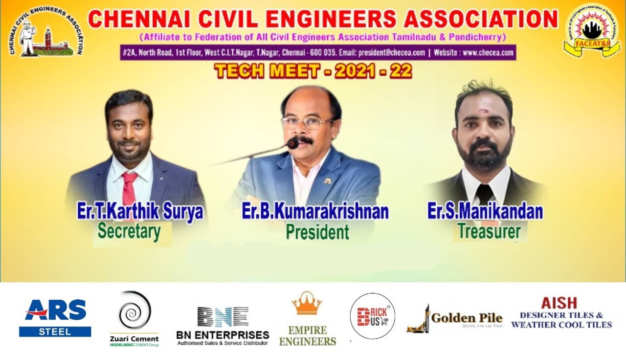 Chennai Civil Engineers Association | Tech meet | 2021-2022 | CHECEA | PROMO
