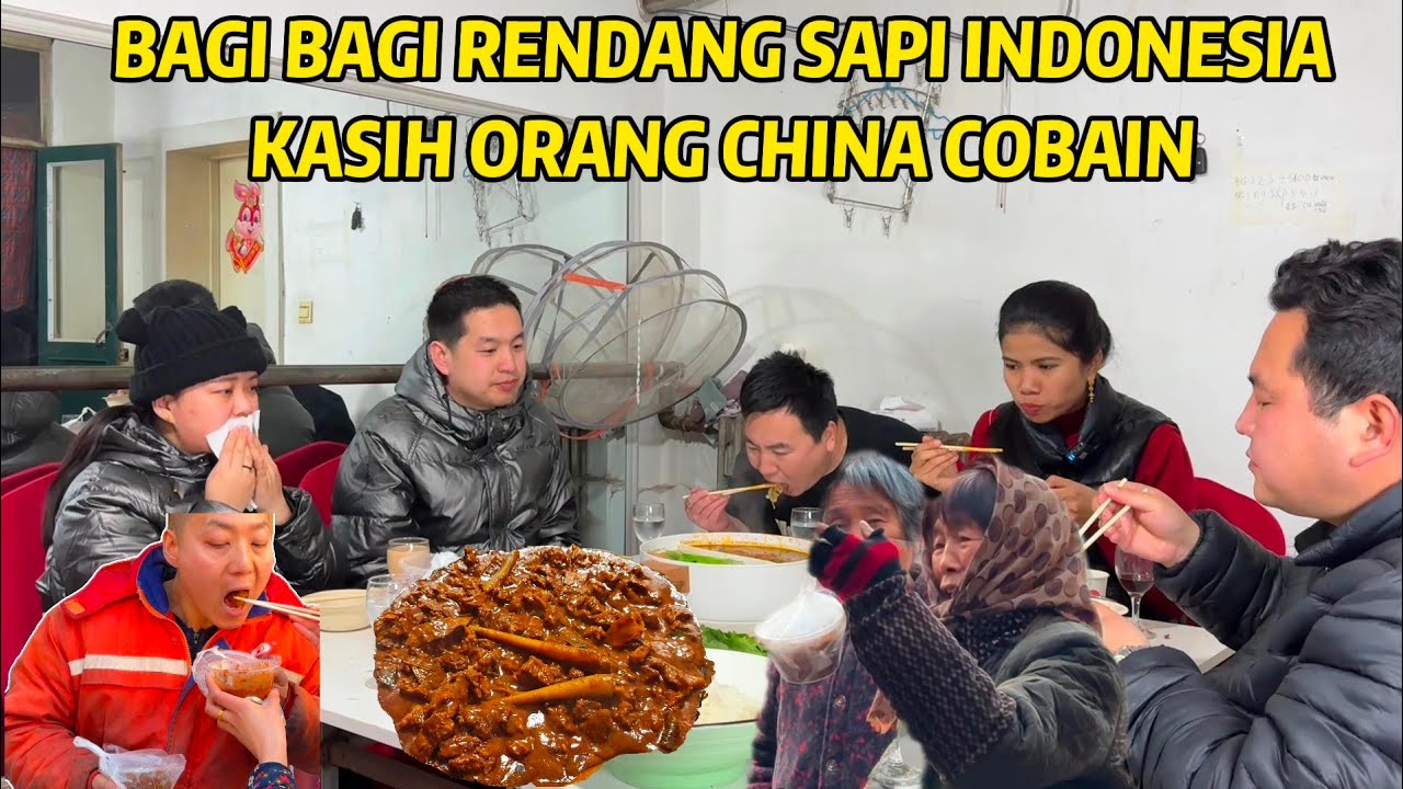 BAGI BAGI RENDANG DAGING SAPI KE ORANG CHINA COBAIN, GIMANA REAKSI MEREKA PERTAMA KALI MEMAKANNYA?