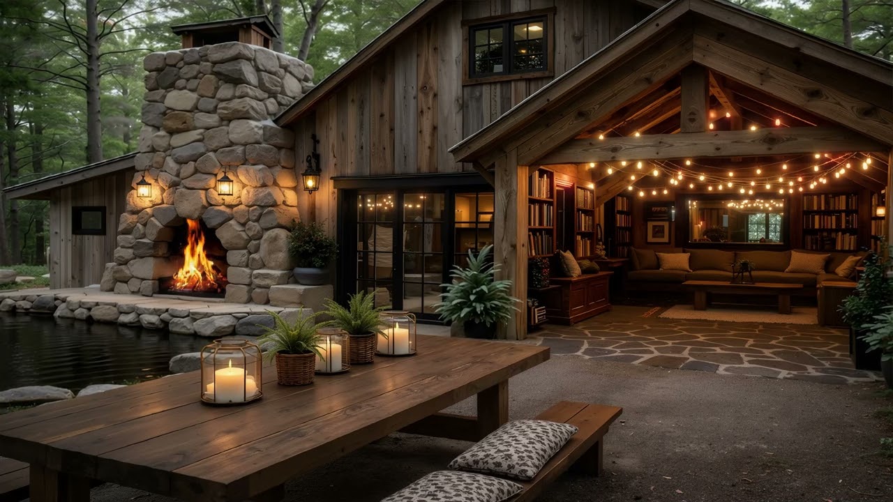 Soft Acoustic Guitar Ambiance | Perfect for Cozy Cafés & Relaxation with Fireplace