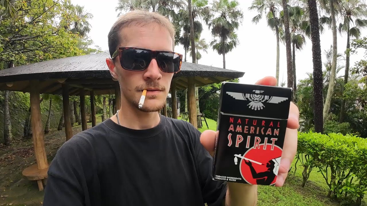 Smoking an American Spirit Black in Okinawa