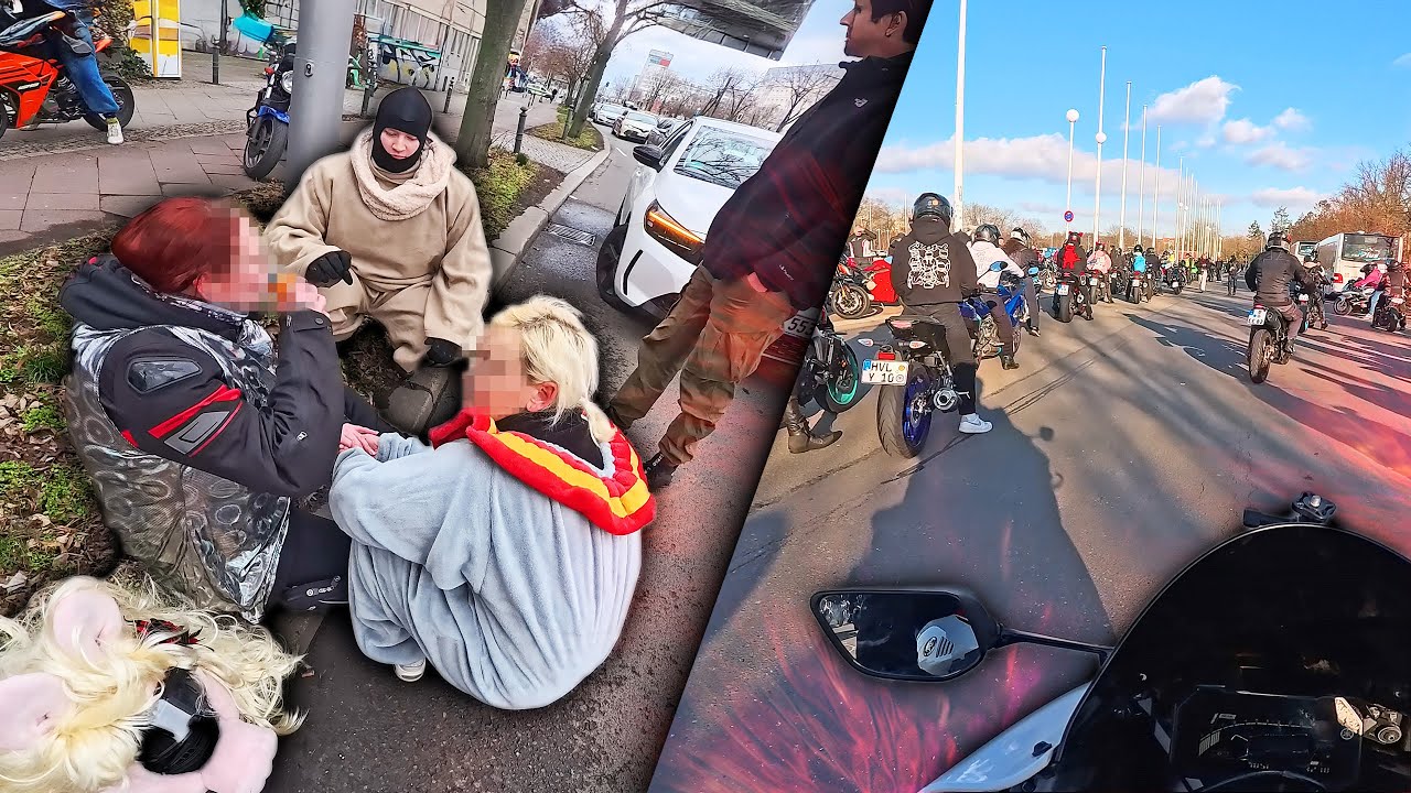 UNFALL VOR RIESIGER MOTORRAD DEMO!😢