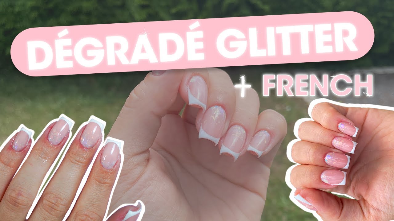 Retouches ongles en GEL 🤍 (avec des paillettes et une french)