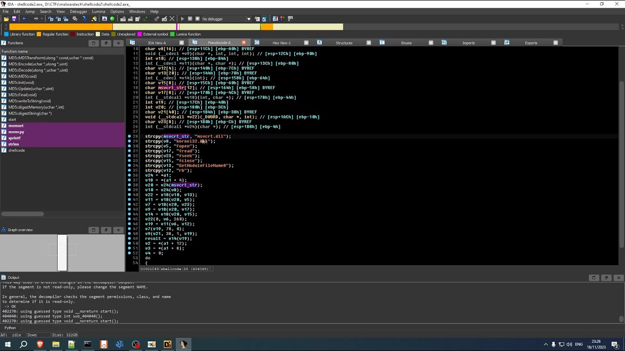 Στατική ανάλυση σε shellcodes (MalwareTech 