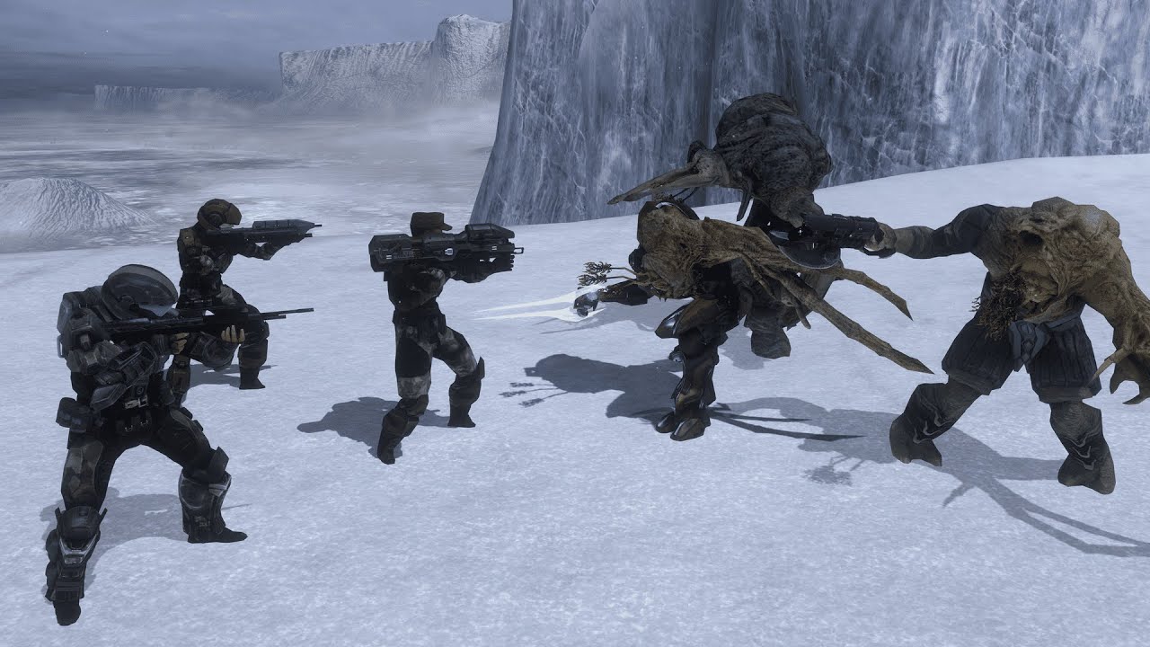 Halo 3 NPC Battle - UNSC Vs. The Flood