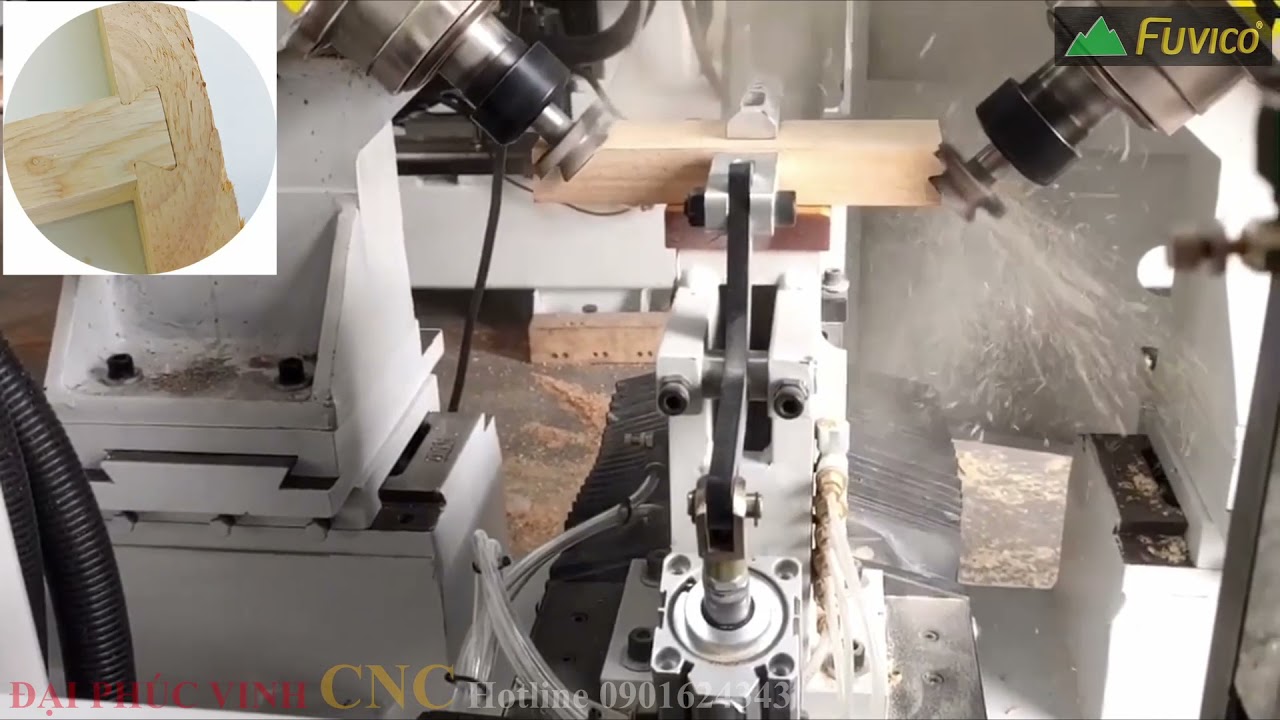 MÁY PHAY MỘNG MANG CÁ HAI ĐẦU WOODMASTER. Sử lý mộng mang cá đơn thanh để gia cố khung quá tốt.