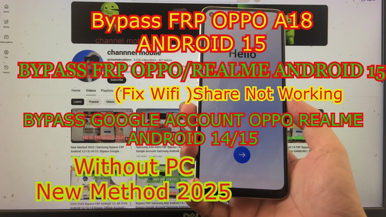 OPPO A18 Android 15 Bypass  FRP | All OPPO /REALME Android 15 Bypass Google Account