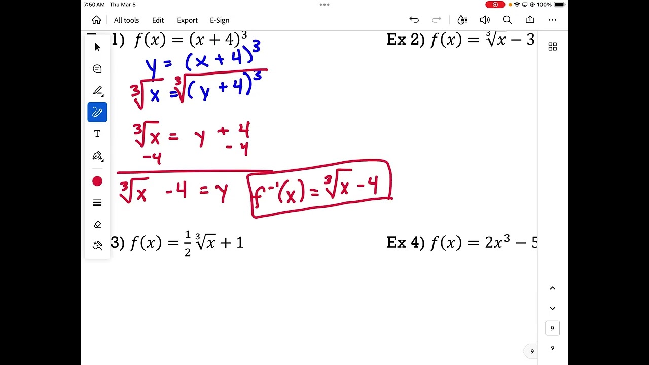 Algebra 2- Cube and Cube Root Inverses