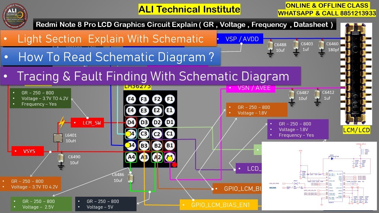 Redmi Note 8 Pro LCD Graphics Section Explain || Join Our Next Online Batch @8851213933