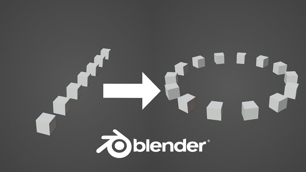 Дублирование нескольких объектов вдоль контура или кривой в Blender за 45 секунд для начинающих #...