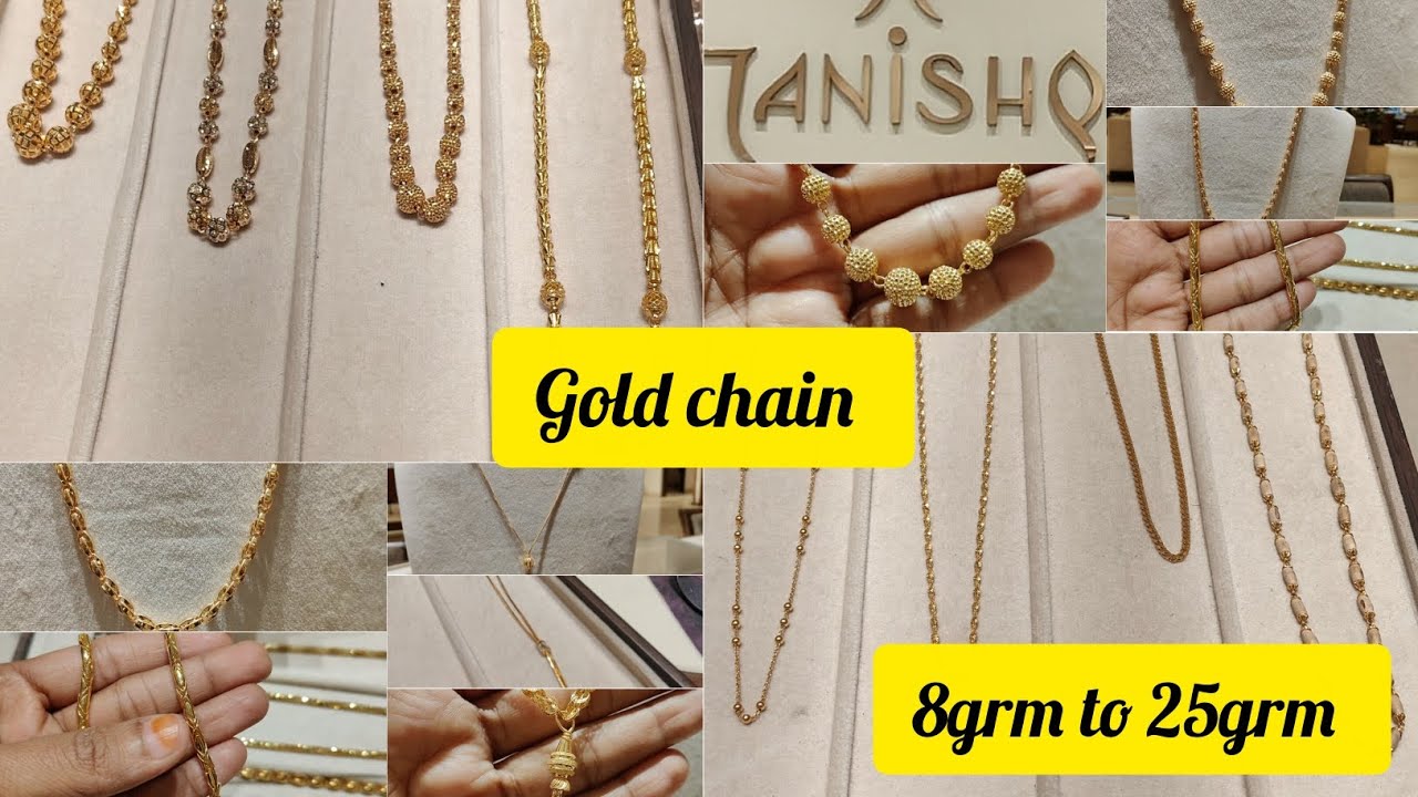 Tanishq #gold chain new arrival daliy wear #light weight 8grm to 25grm 